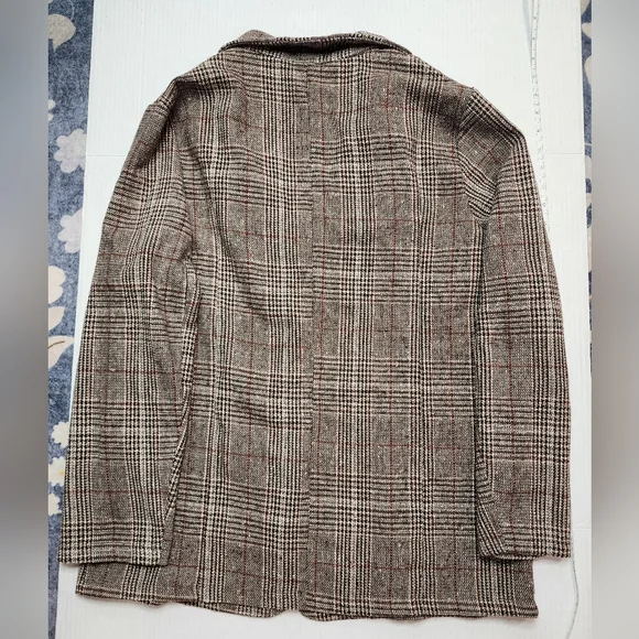 SHEIN Brown Plaid Blazer - Picture 2 of 3